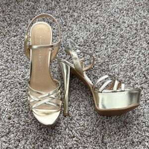 Chinese Laundry, Gold Platform Heels